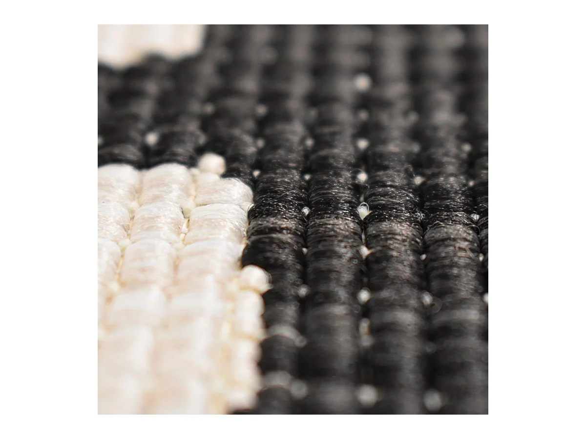 Tapis extérieur, kilim reversible 240x340 LYN2 BK REVERSIBLE noir et blanc
