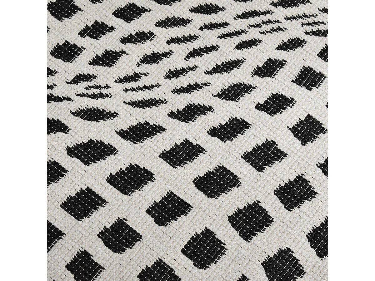Tapis extérieur, kilim reversible 240x340 LYN2 BK REVERSIBLE noir et blanc