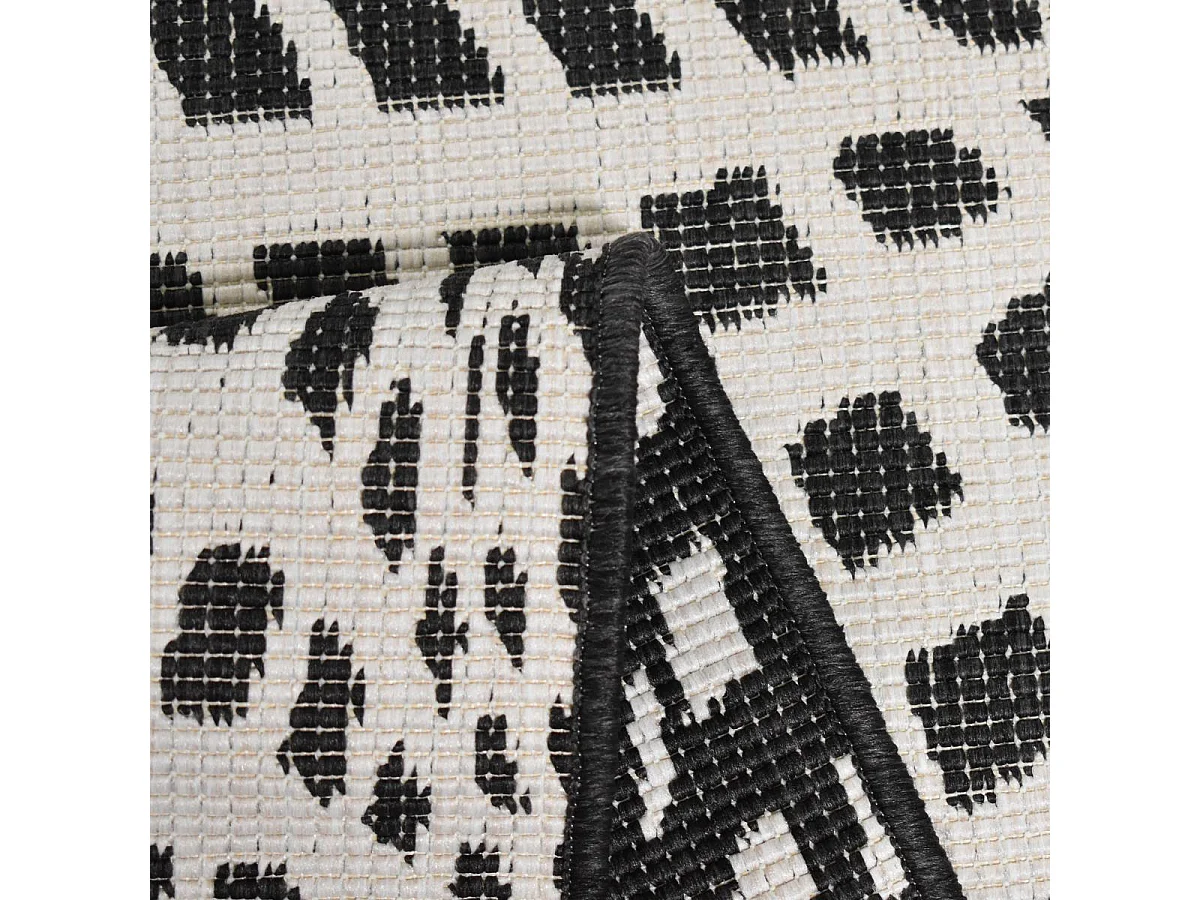 Tapis extérieur, kilim reversible 240x340 LYN2 BK REVERSIBLE noir et blanc