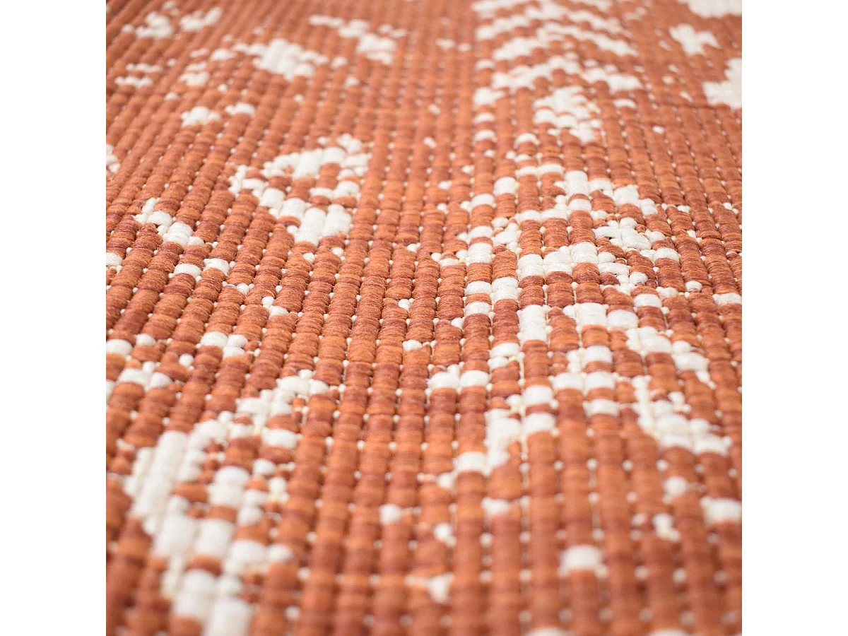 Tapis extérieur, kilim reversible 160x230 LYN2 AF REVERSIBLE terracotta et crème