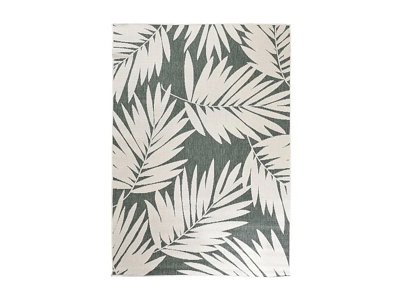 Tapis extérieur, kilim reversible 120x170 LYN2 P REVERSIBLE vert et beige