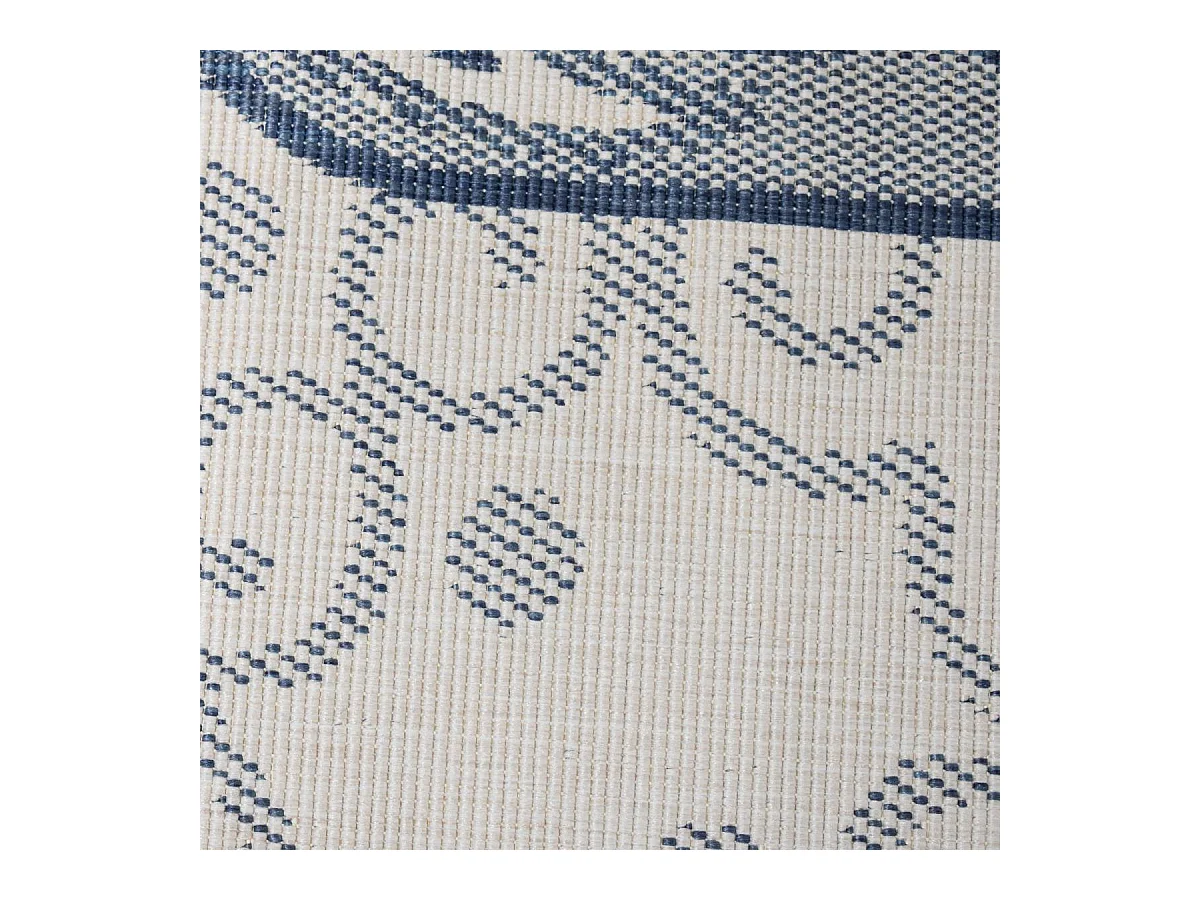 Tapis extérieur, kilim reversible 60x110 LYN2 L REVERSIBLE bleu et beige