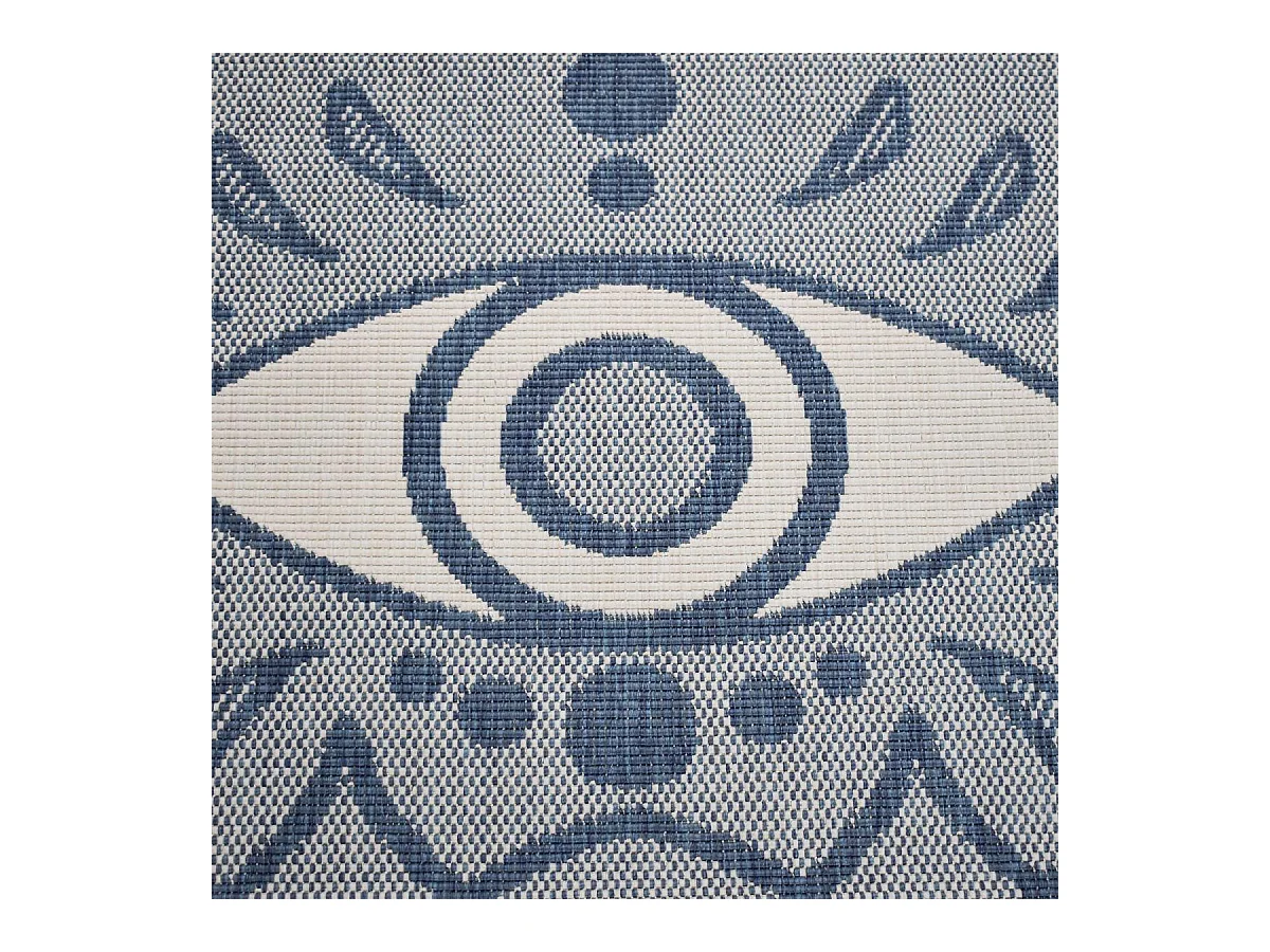 Tapis extérieur, kilim reversible 60x110 LYN2 L REVERSIBLE bleu et beige