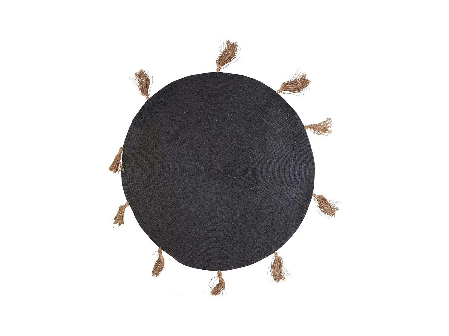 Tapis Rond à Pompons "Austin" 90cm Gris