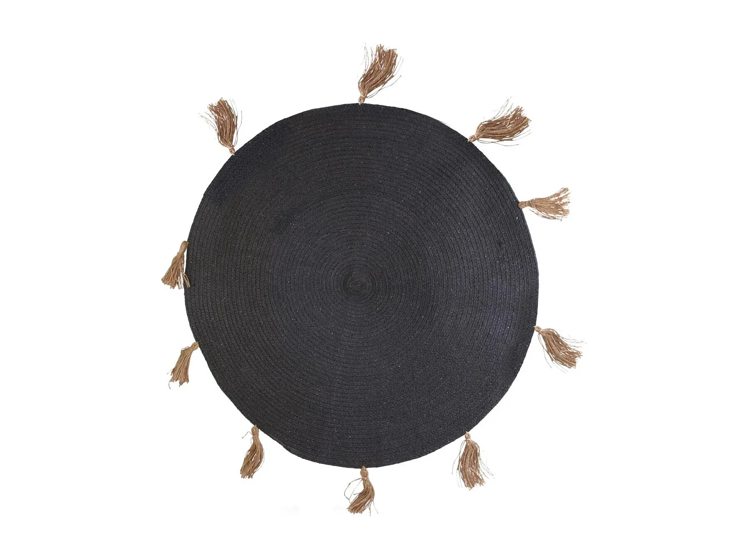 Tapis Rond à Pompons "Austin" 90cm Gris