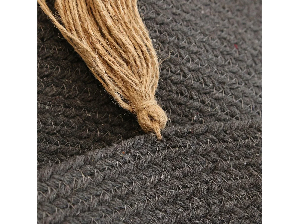 Tapis Rond à Pompons "Austin" 90cm Gris