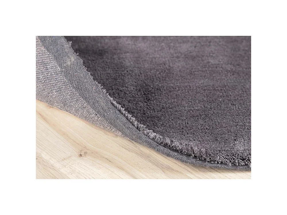 Undra vloerkleed Ø200 cm polyester donkergrijs.