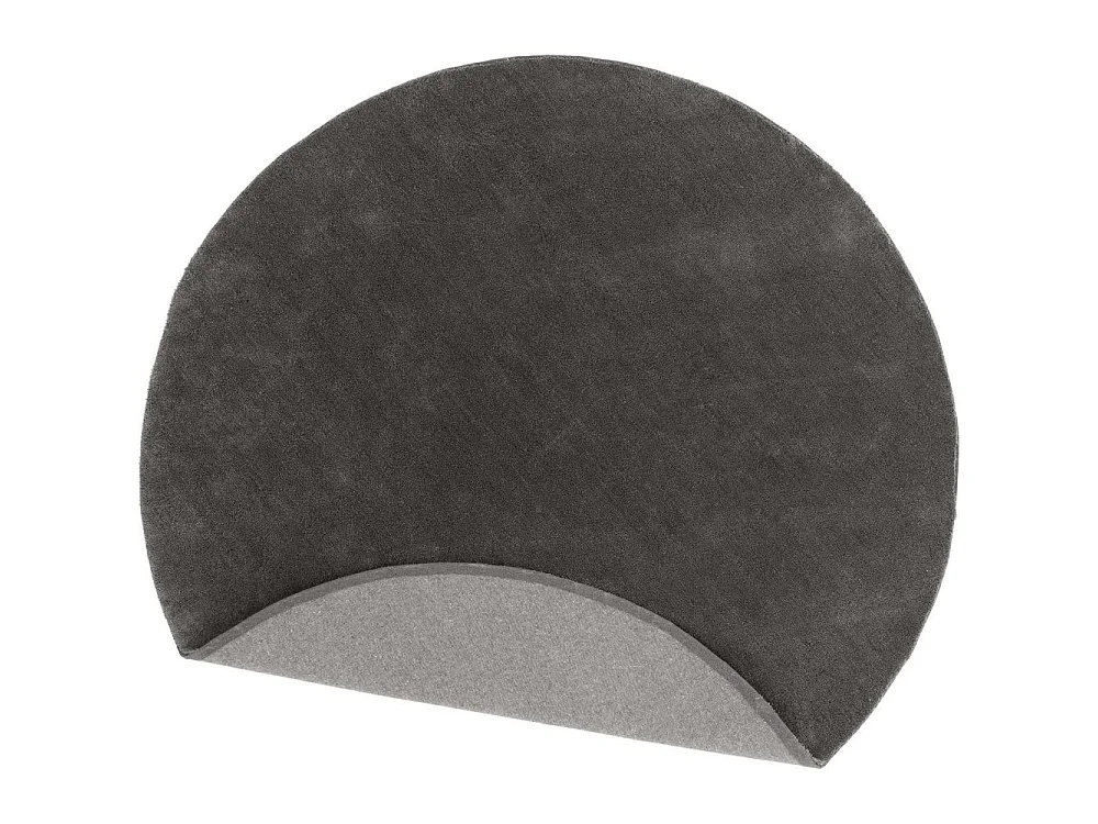 Undra vloerkleed Ø200 cm polyester donkergrijs.