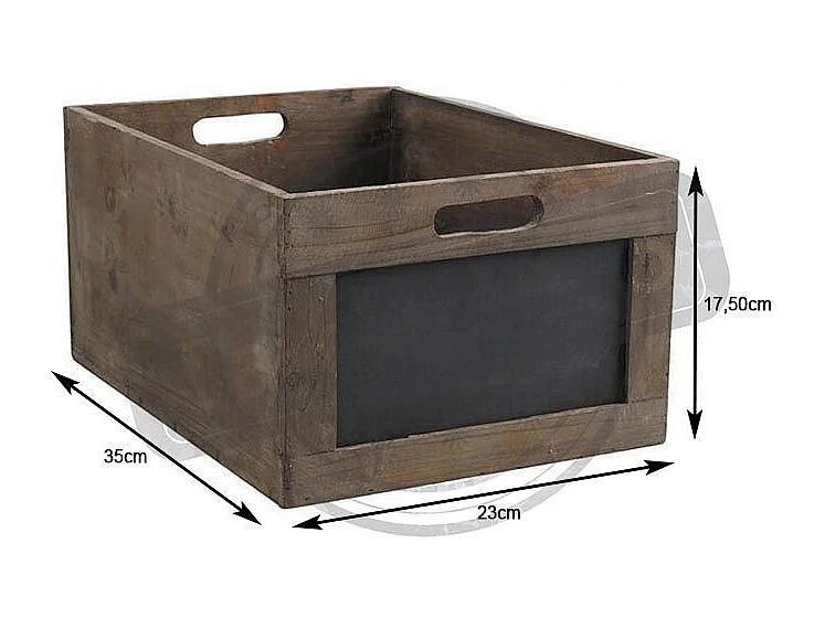 Caisse de rangement en bois avec ardoise 35 x 23 x 17,5 cm