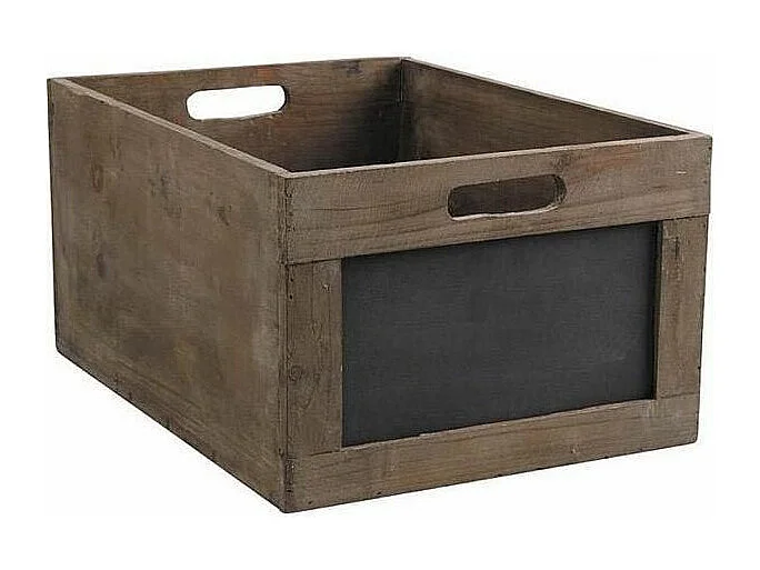 Caisse de rangement en bois avec ardoise 35 x 23 x 17,5 cm