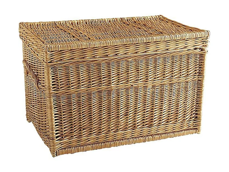 Malle de rangement en osier buff 70 x 42 x 42 cm