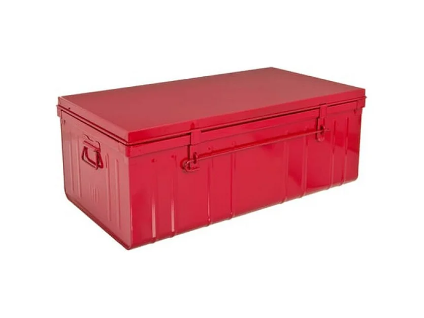 Malle de rangement métal rouge Terra L100xH39xP55