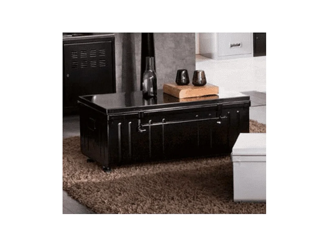 Malle de rangement métal rouge Terra L100xH39xP55