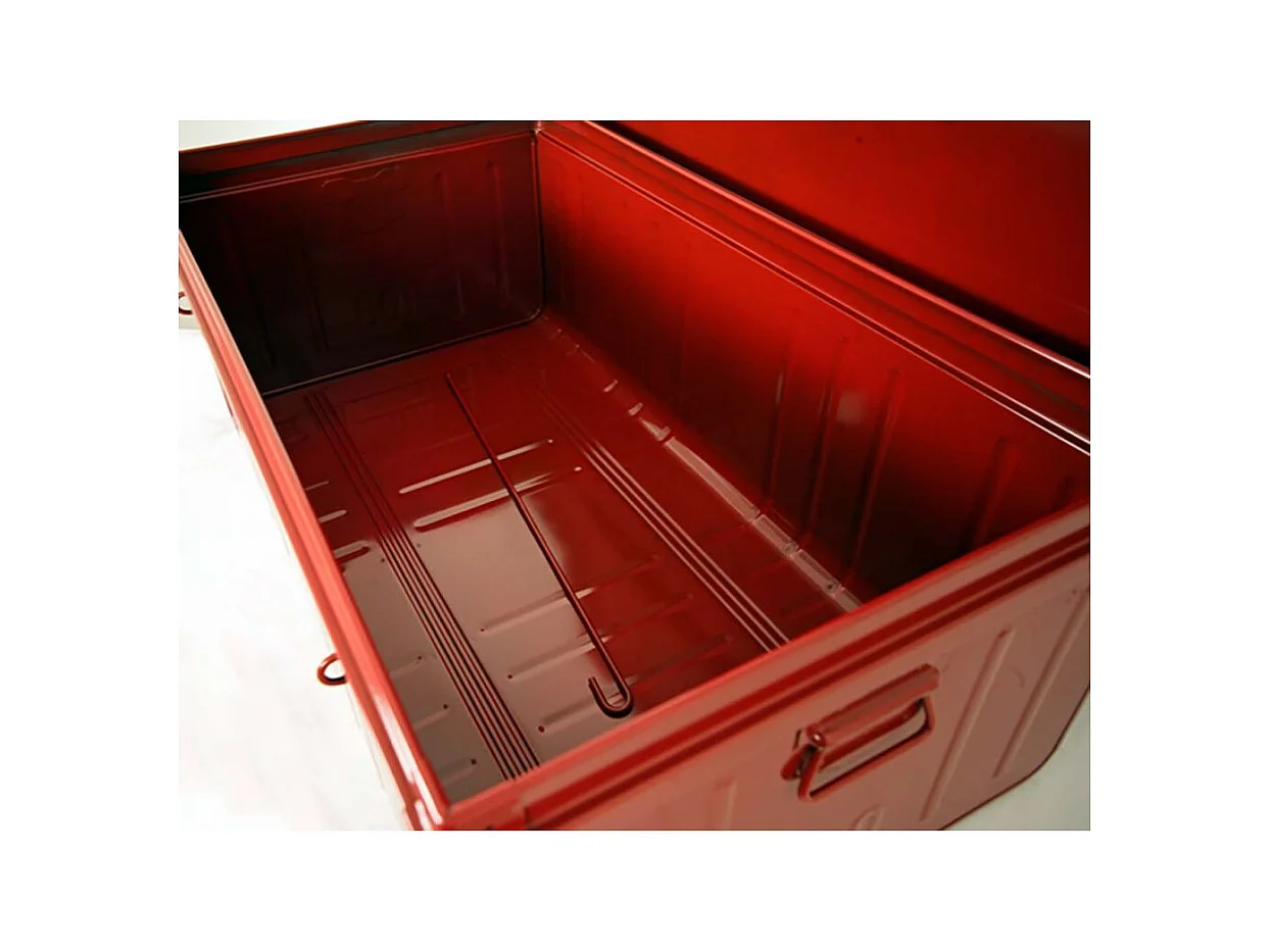 Malle de rangement métal rouge Terra L100xH39xP55