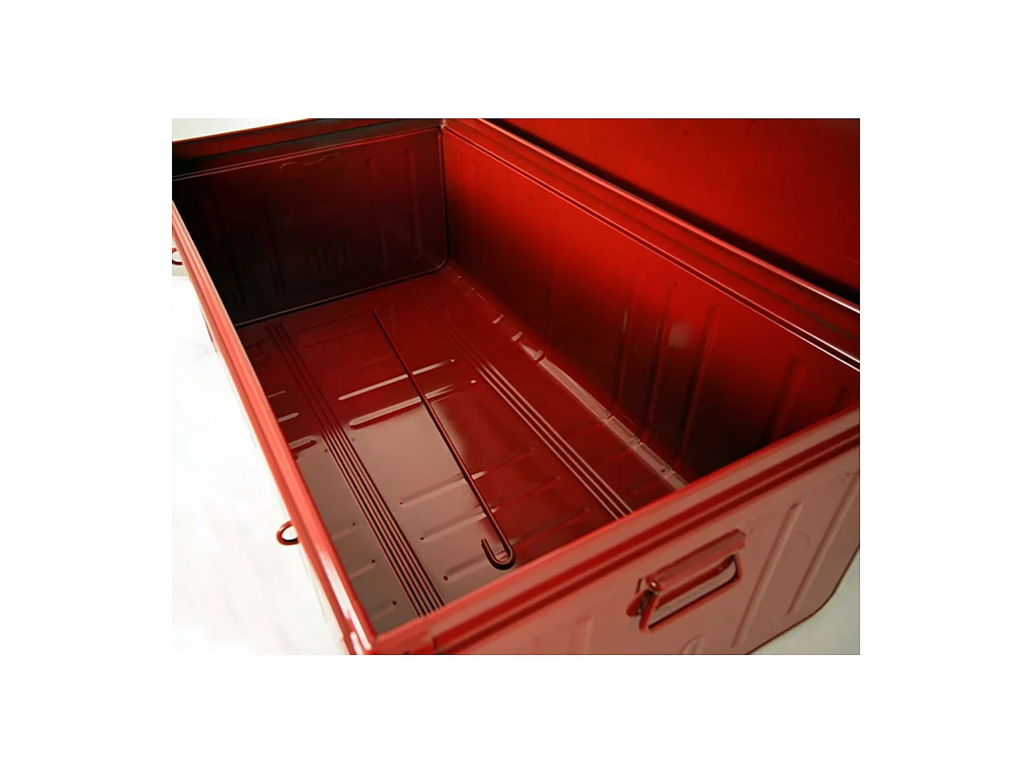 Malle de rangement métal rouge Terra L100xH39xP55