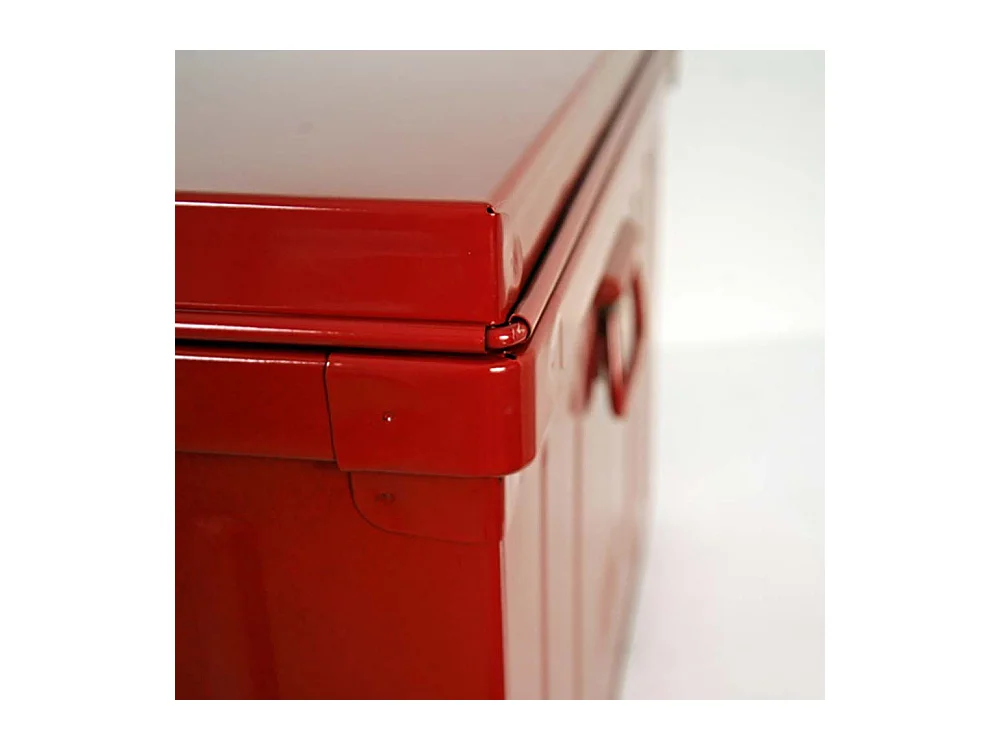 Malle de rangement métal rouge Terra L100xH39xP55