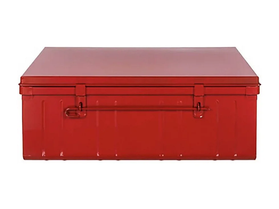 Malle de rangement en métal Habitat L100xH39xP55 - Capacité 175 litres-Rouge