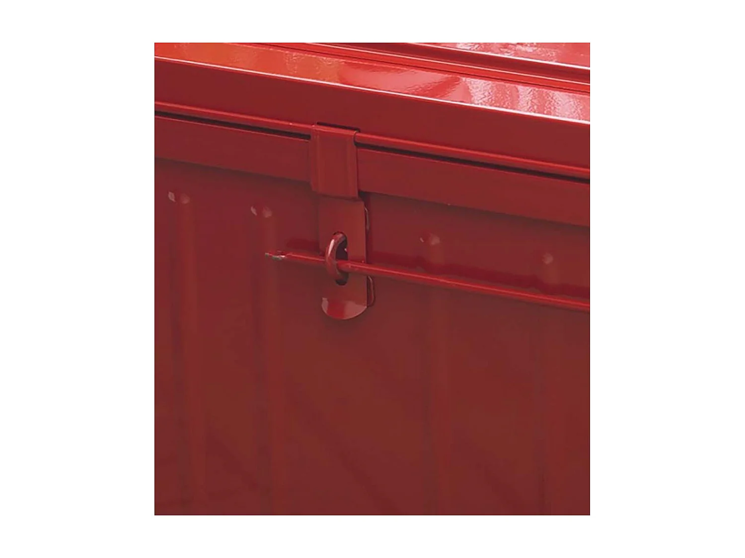 Malle de rangement en métal Habitat L100xH39xP55 - Capacité 175 litres-Rouge