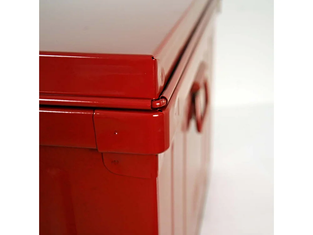 Malle de rangement en métal Habitat L100xH39xP55 - Capacité 175 litres-Rouge