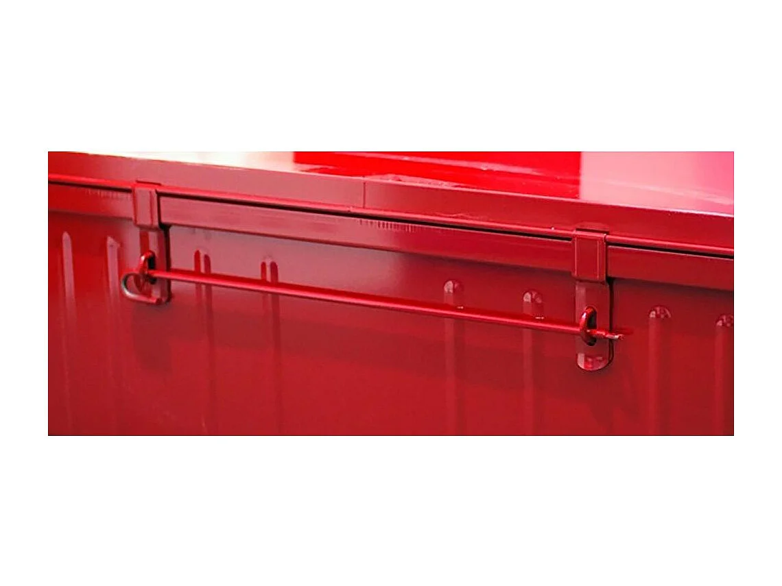 Malle de rangement en métal Habitat L100xH39xP55 - Capacité 175 litres-Rouge