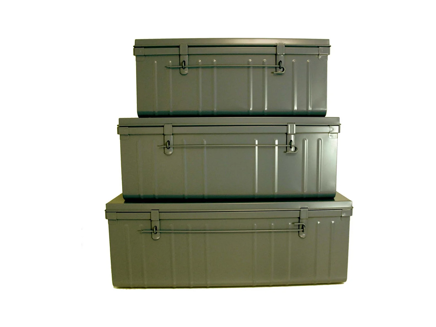 Set de 3 malles en acier Habitat 80 - 90 et 100 cm Kaki