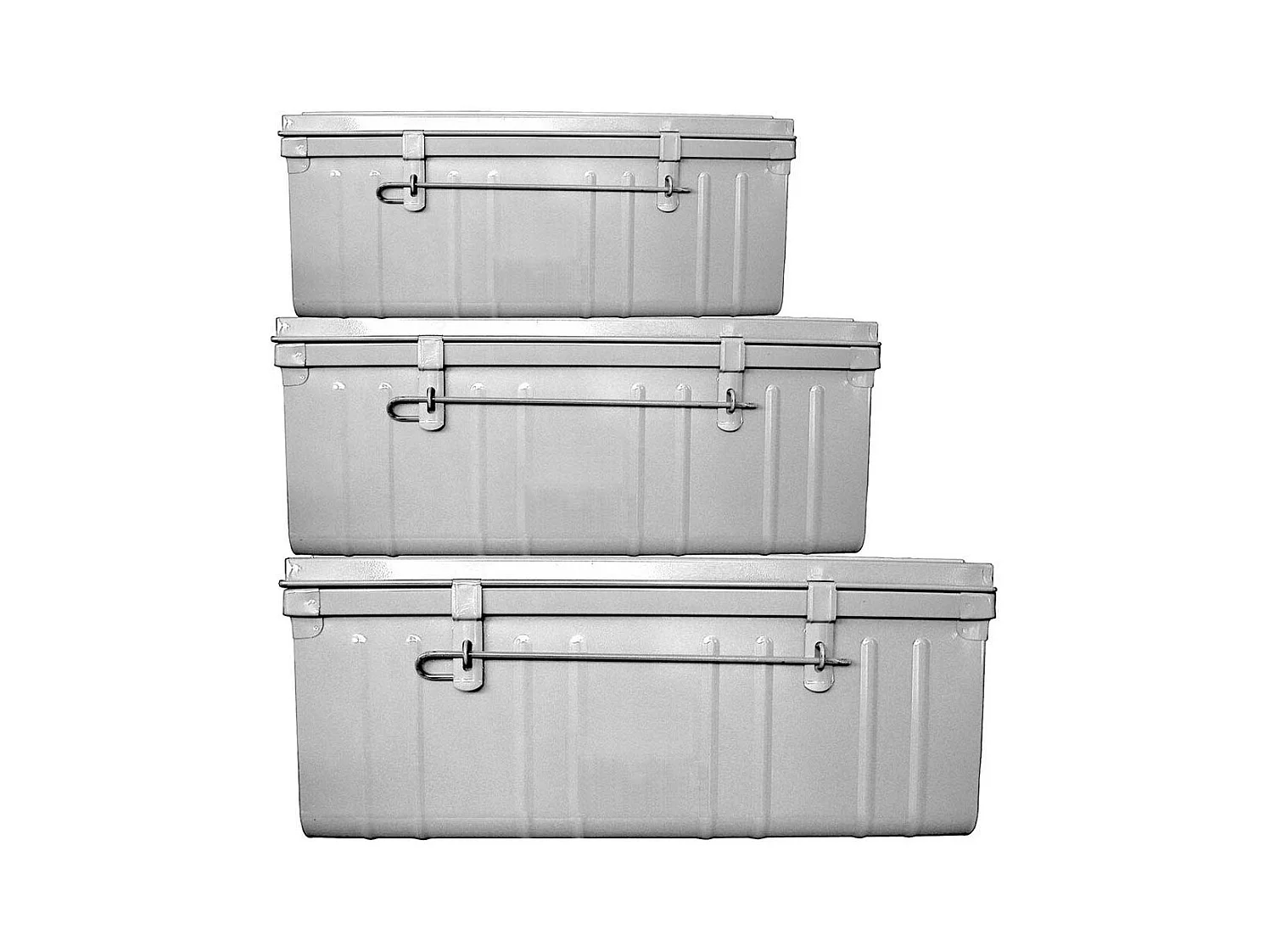 Set de 3 malles en acier Habitat 80 - 90 et 100 cm Kaki