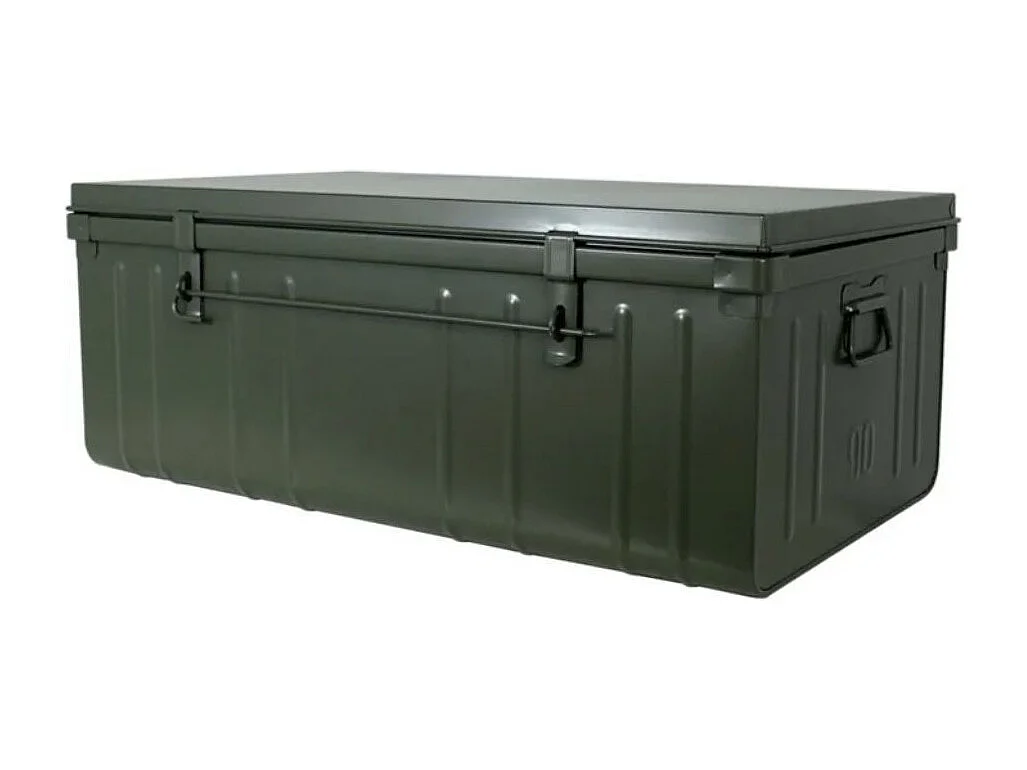 Lot de 3 malle de rangement en métal Habitat - Capacité 95 - 130 - 175 litre-Kaki