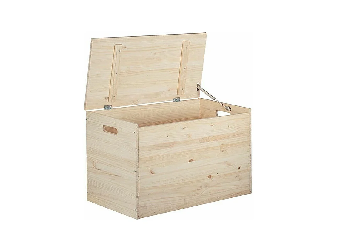 Coffre de rangement en pin brut 135 litres