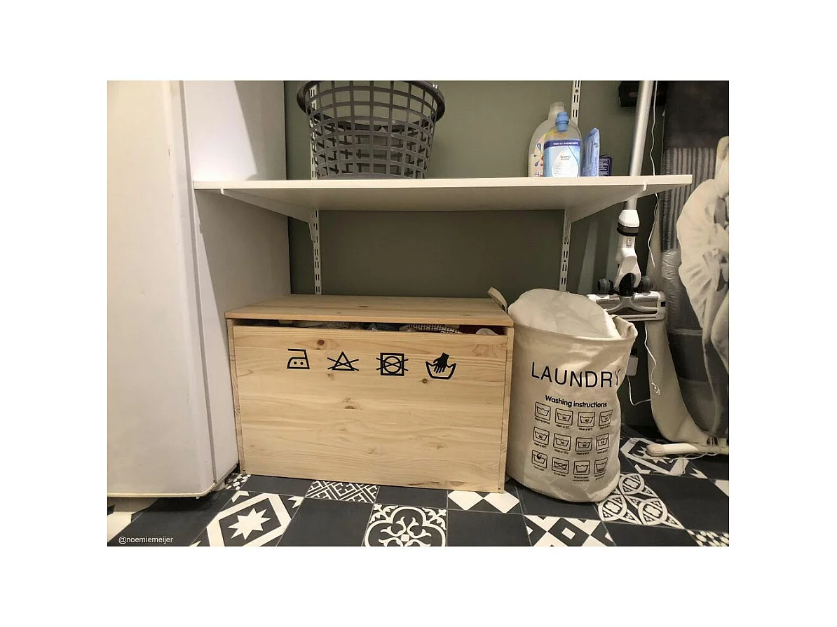 Coffre de rangement en pin brut 135 litres