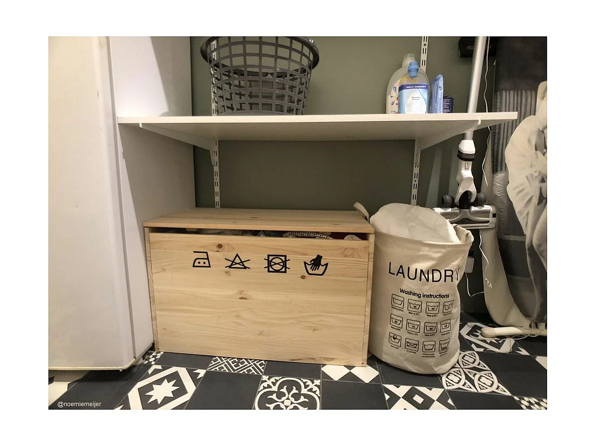 Coffre de rangement en pin brut 135 litres