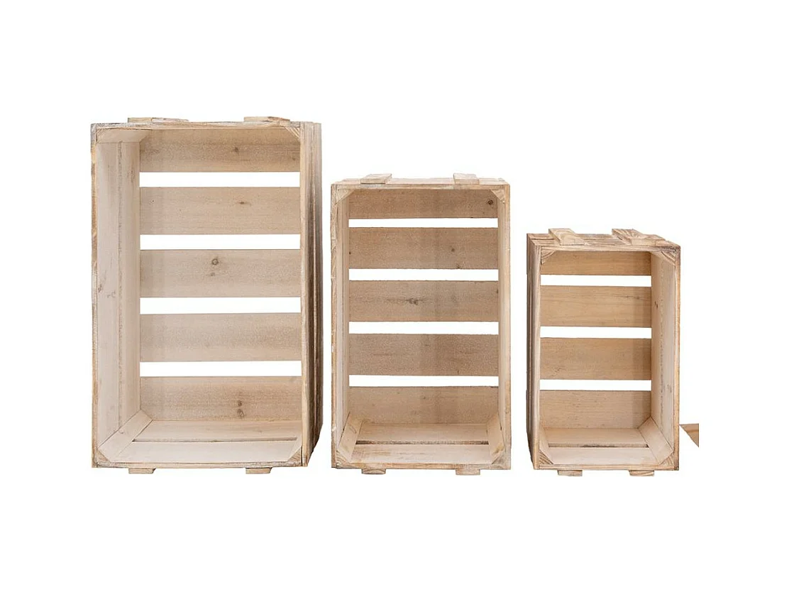 Caisse en bois vieilli (Lot de 3)