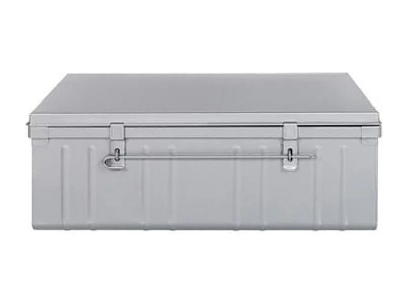 Malle de rangement en métal Habitat L100xH39xP55 - Capacité 175 litres-Alu