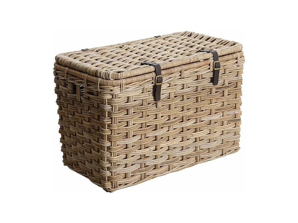 Malle rectangulaire en poelet gris (Lot de 2)