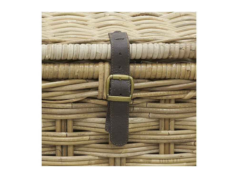 Malle rectangulaire en poelet gris (Lot de 2)