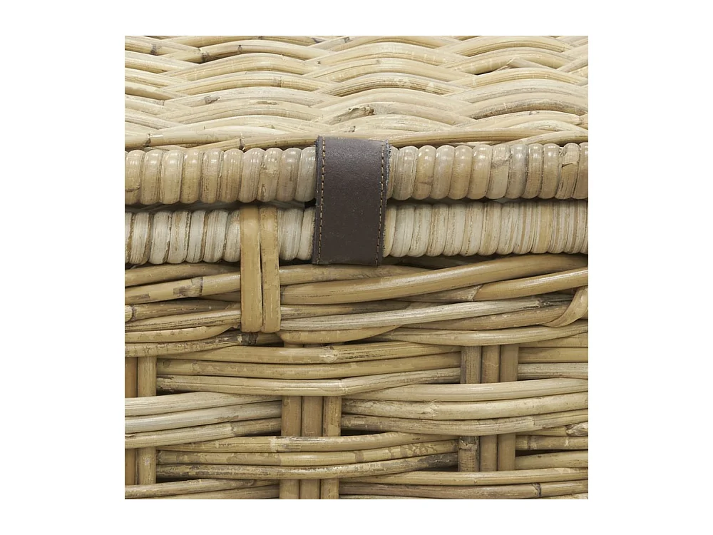 Malle rectangulaire en poelet gris (Lot de 2)