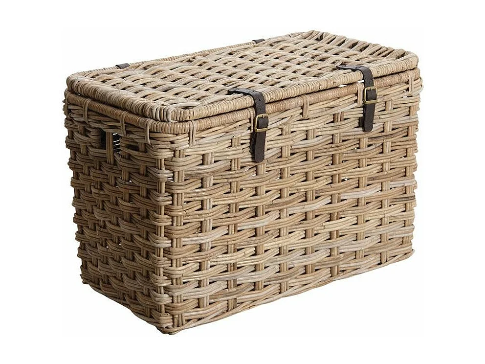 Malle rectangulaire en poelet gris (Lot de 2)