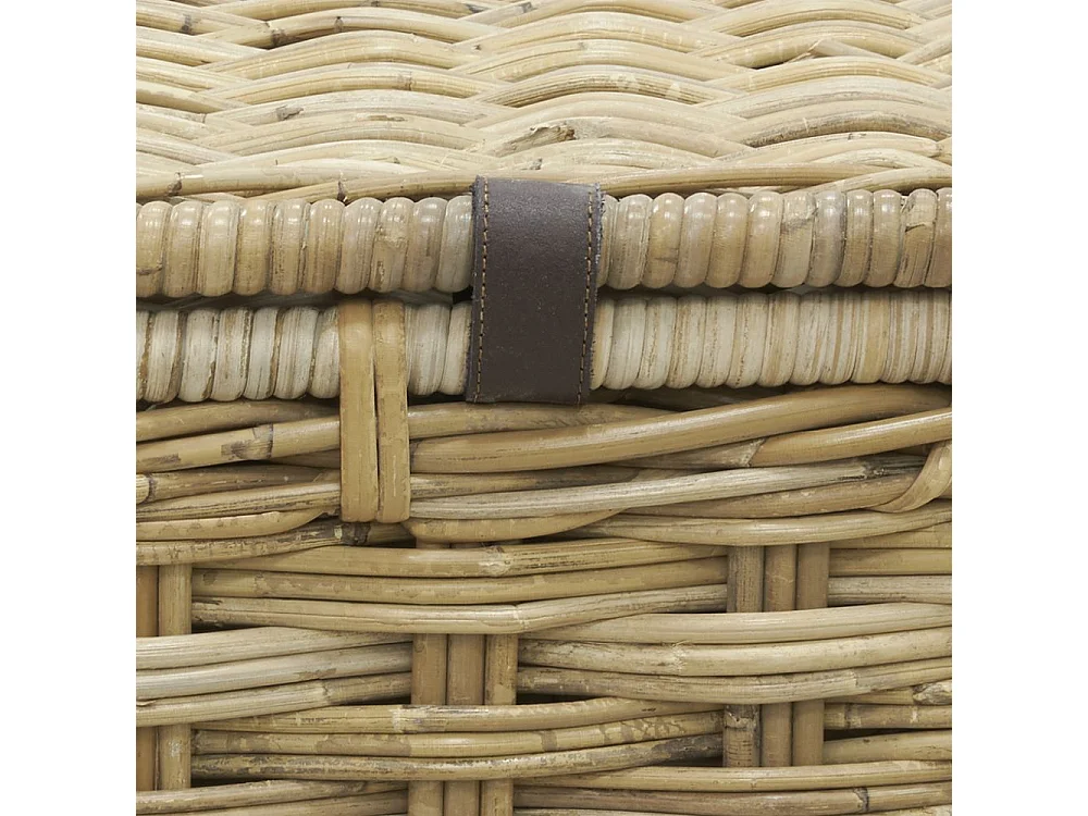 Malle rectangulaire en poelet gris (Lot de 2)