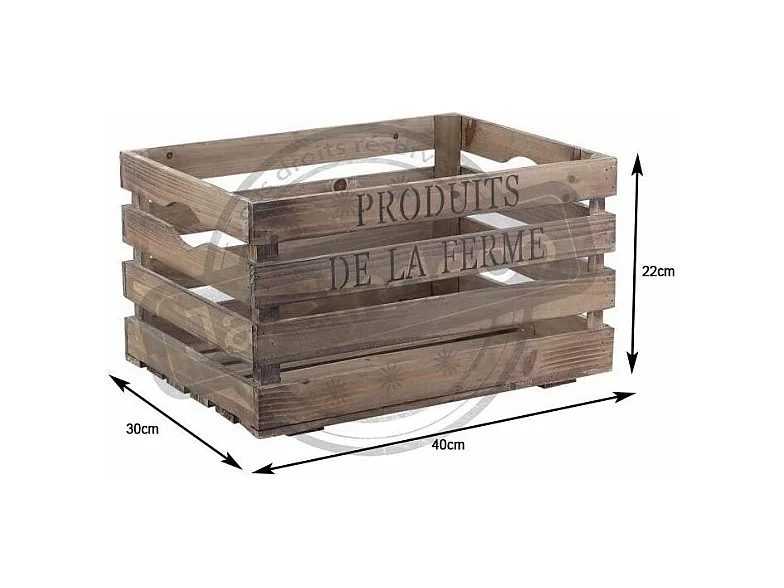 Caisse en bois Produits de la ferme
