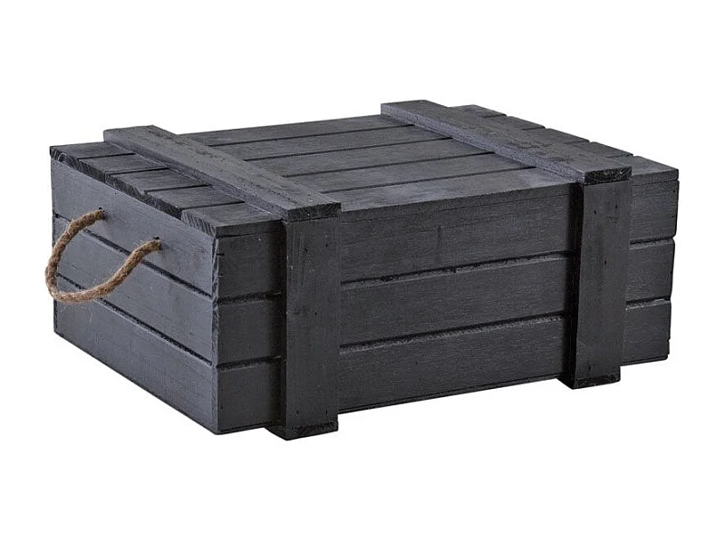 Coffre en bois peint noir