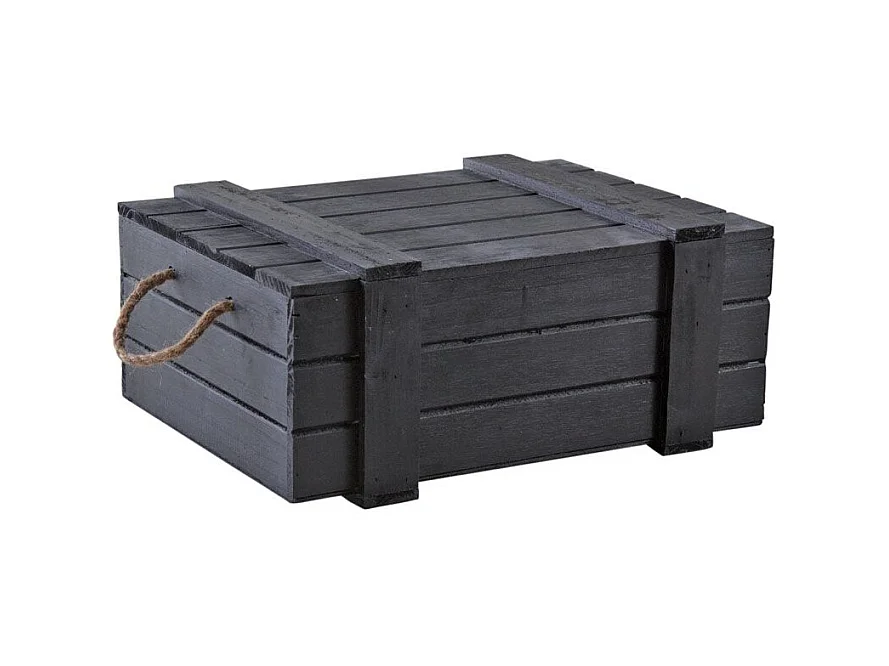 Coffre en bois peint noir