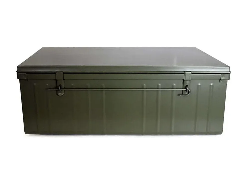 Malle de rangement en métal Habitat L100xH39xP55 - Capacité 175 litres-Kaki