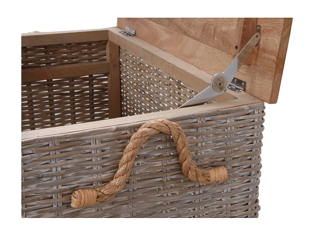 Coffre en poelet blanchi (Lot de 2)