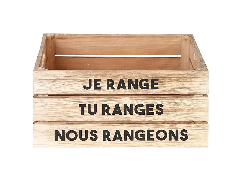 Lot de 3 Cagettes de Rangement "Paulo" 32cm Naturel