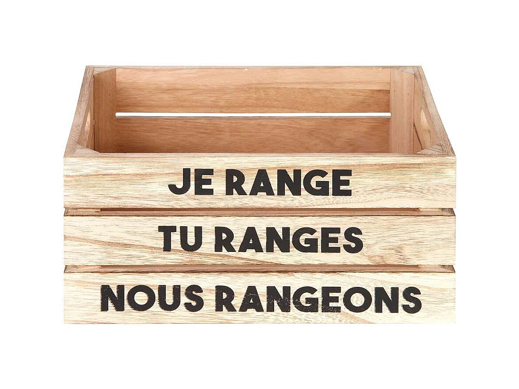 Lot de 3 Cagettes de Rangement "Paulo" 32cm Naturel