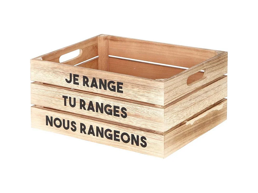 Lot de 3 Cagettes de Rangement "Paulo" 32cm Naturel