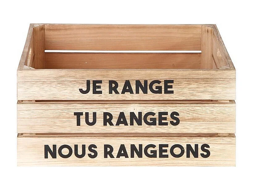 Lot de 3 Cagettes de Rangement "Paulo" 32cm Naturel