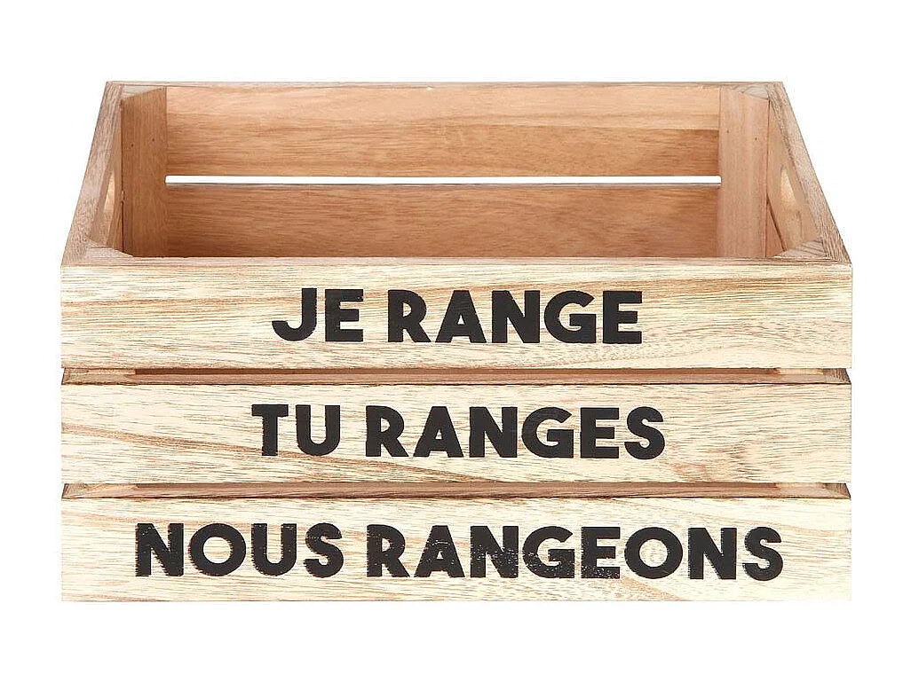 Lot de 3 Cagettes de Rangement "Paulo" 32cm Naturel