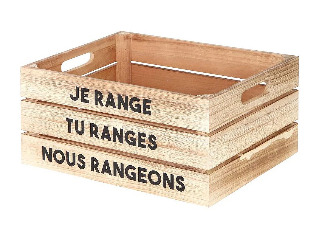 Lot de 3 Cagettes de Rangement "Paulo" 32cm Naturel