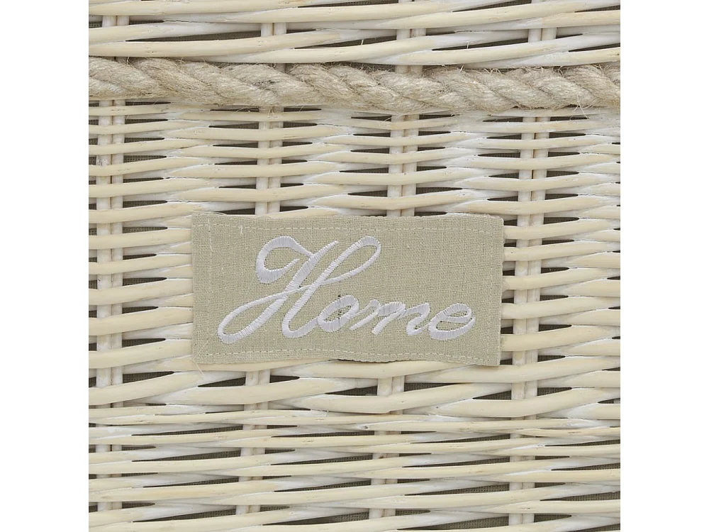 Malles carrées en osier blanchi (Lot de 3)