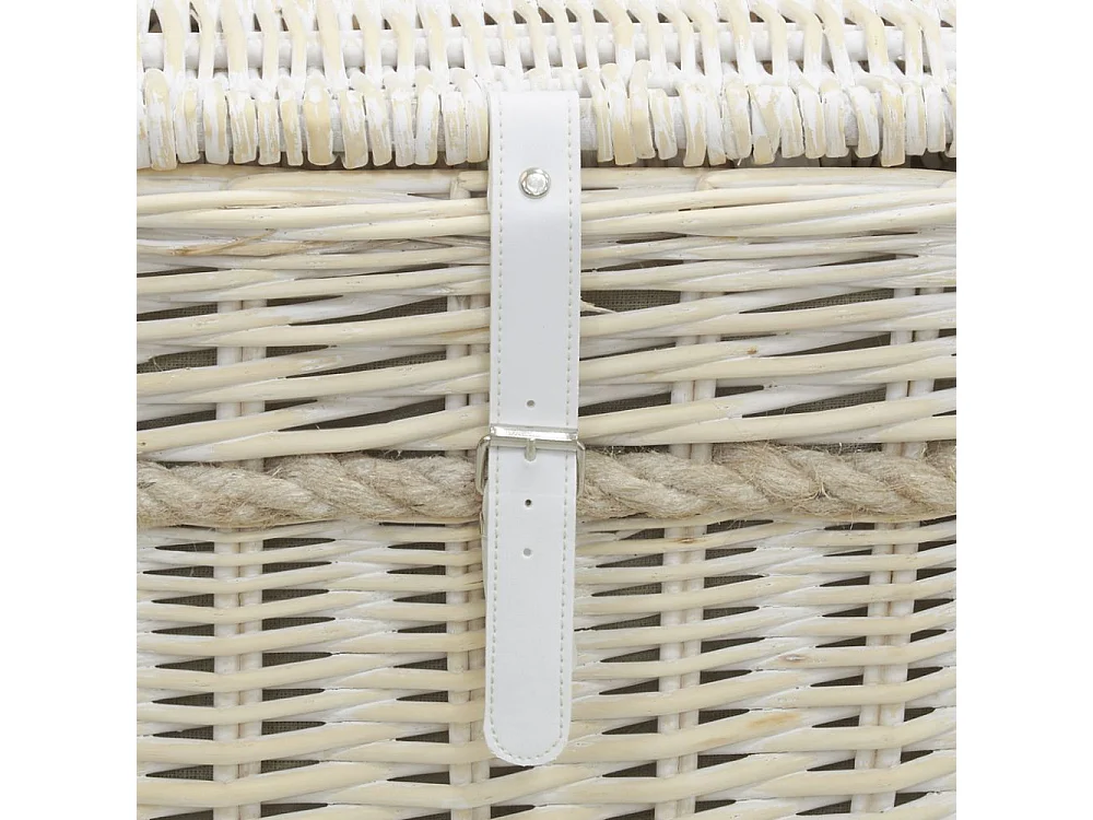 Malles carrées en osier blanchi (Lot de 3)